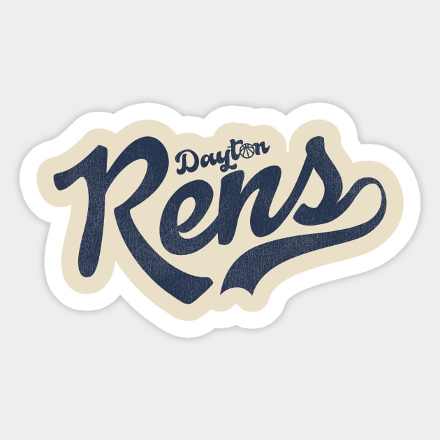 Defunct Dayton Rens Basketball Team Sticker by Defunctland